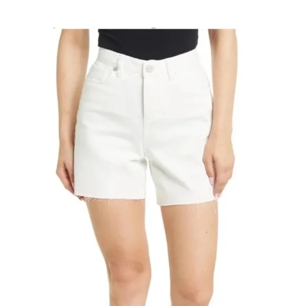 Blank NYC The Warren White Denim High Rise Cut Off Shorts NWT